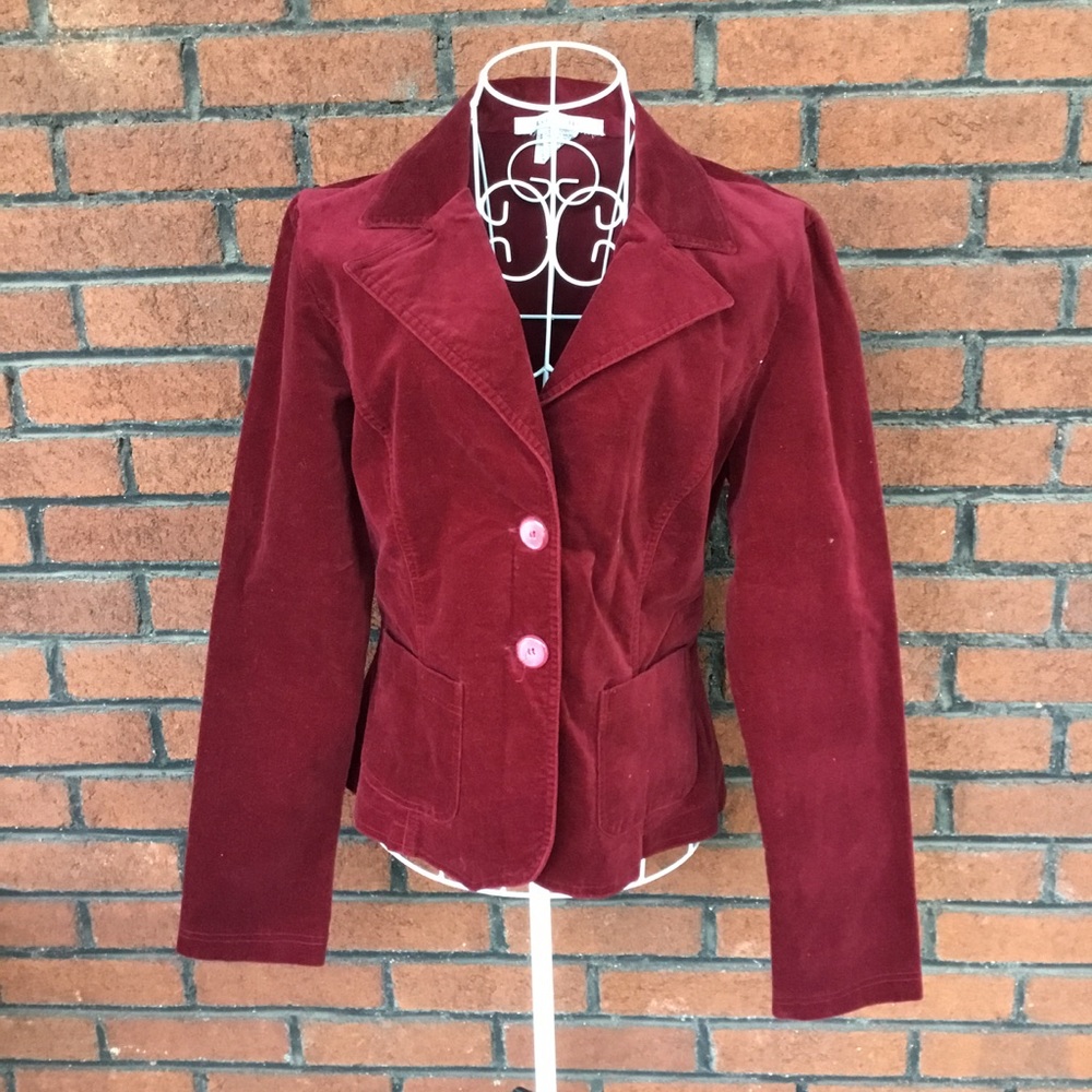 Vintage la belle velvet red maroon blazer